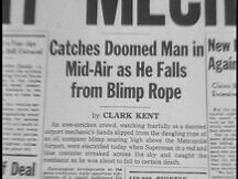 First article about Superman (and Clark's first Daily Planet article) Closeup