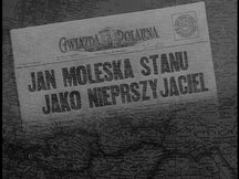 A newspaper with the Polish headline "Jan Moleska stanu jako nieprszyjaciel"